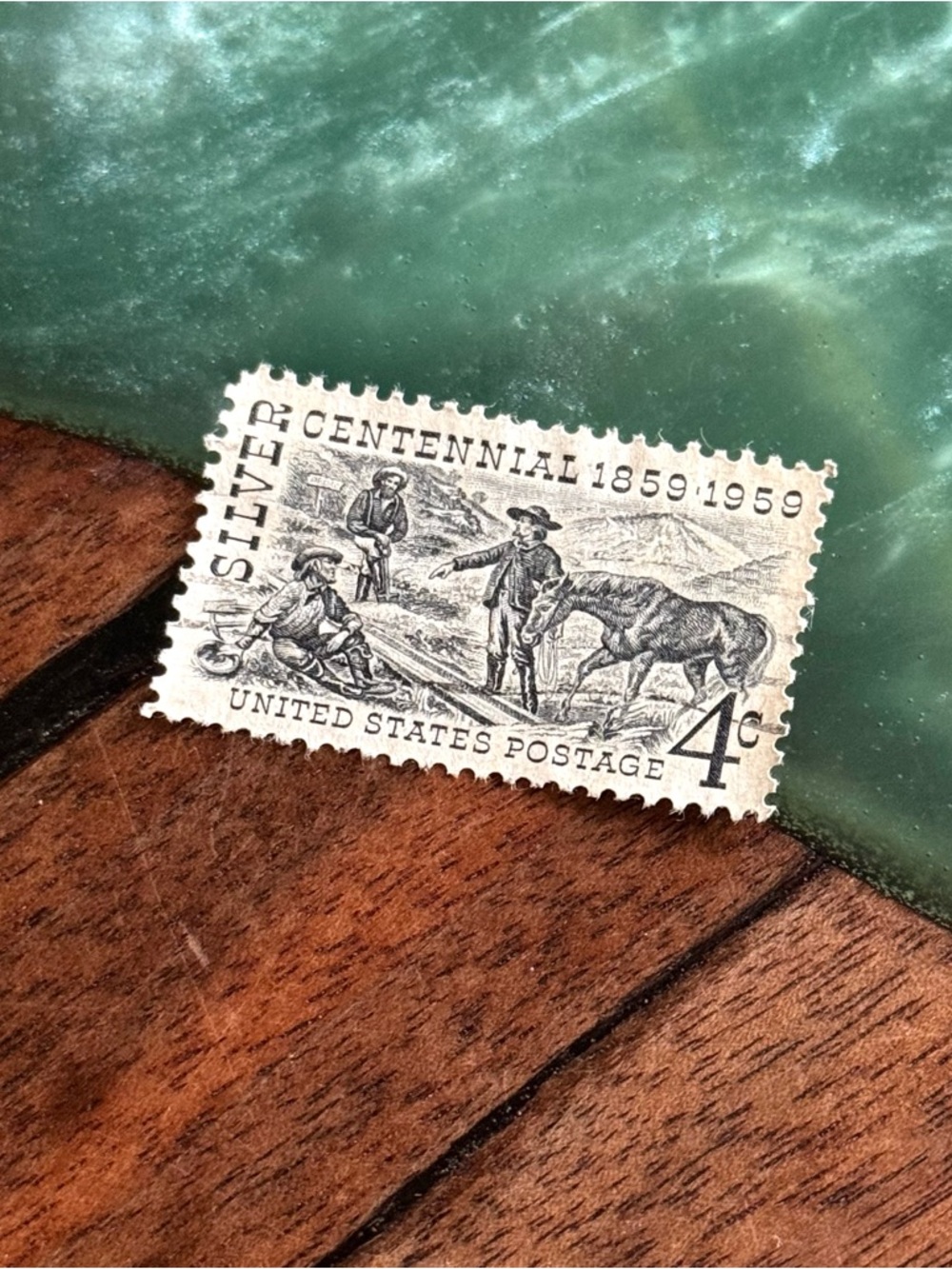 Vintage - Silver Centennial 4c Unused 1859-1959 Stamp